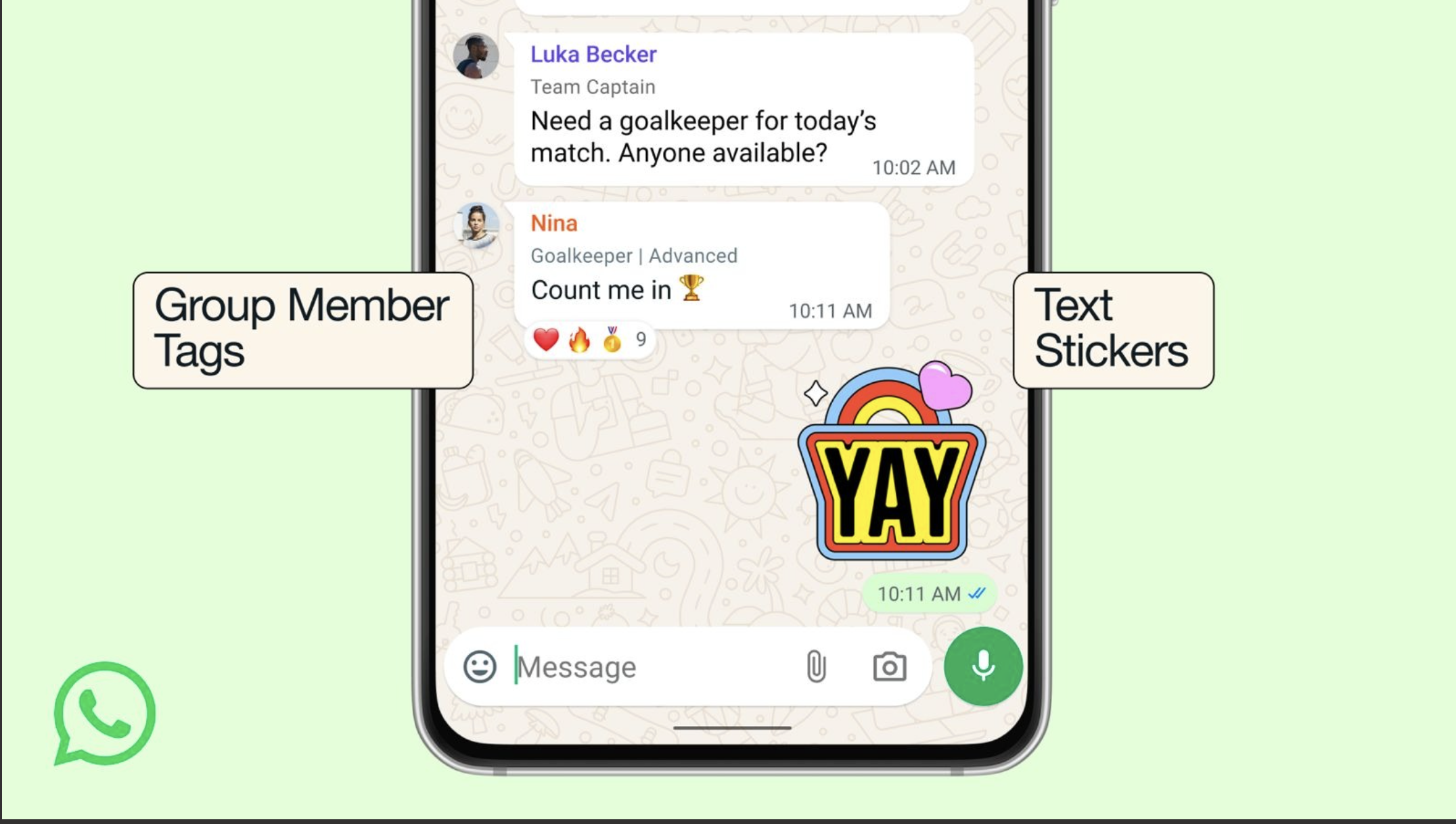WhatsApp rolls out new group chat features, including member tags